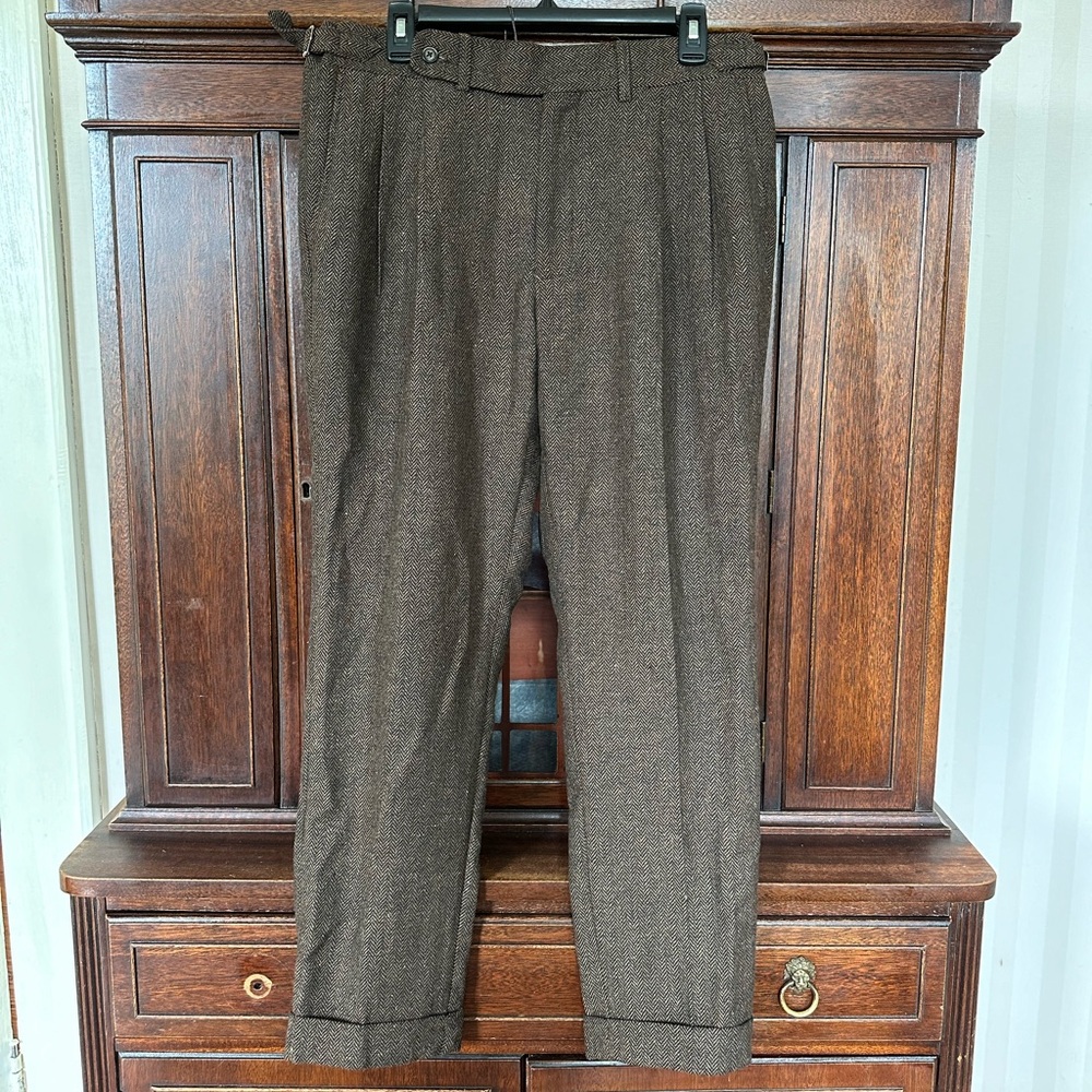 Men’s Brown & Black Tweed Dress Pant
